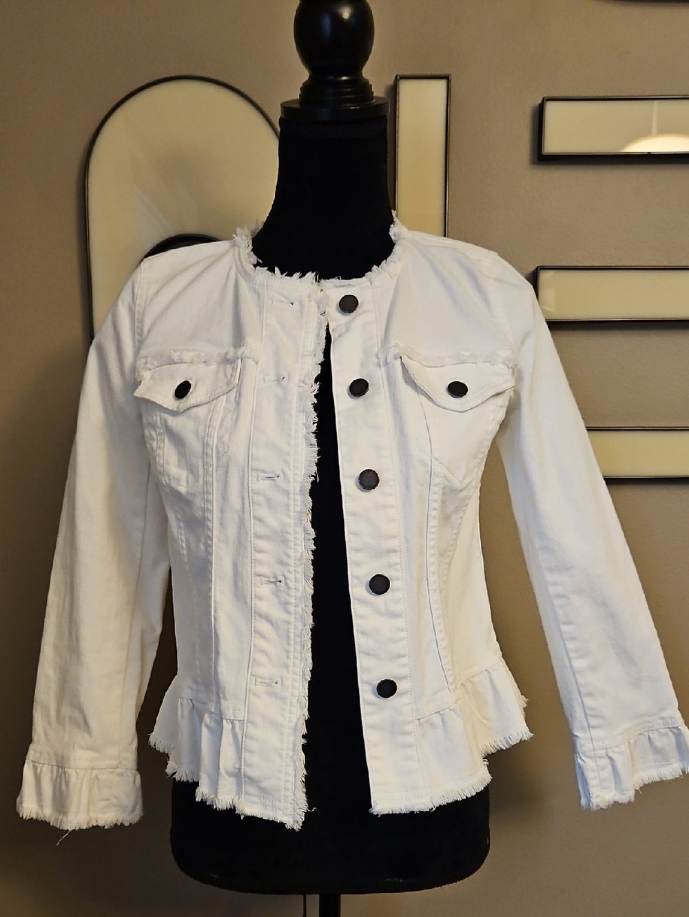 Ann Taylor Ruffled Denim Jacket